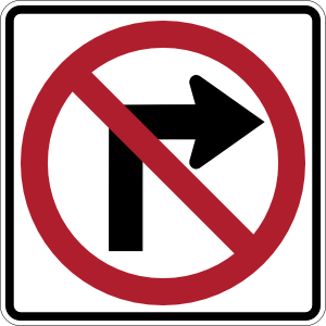 No turn sign