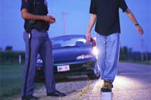 Police giving field sobriety test